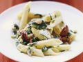 Penne mit Spinat, Maroni und Speck Rezept