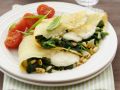 Pfannkuchen mit Spinat und Mozzarella gefüllt Rezept