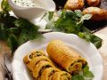 Pfannkuchenröllchen mit Giersch gefüllt Rezept