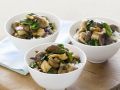Pilzgemüse mit Tofu und Reis Rezept