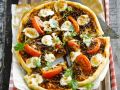 Pizza mit Tomaten, Mozzarella und Linsen Rezept