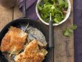 Putenschnitzel mit Käse-Schinken-Füllung dazu Feldsalat Rezept