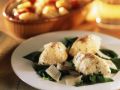Quark-Nockerl auf Spinat mit Parmesan Rezept