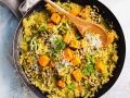 Quinoa-Risotto mit gebackenem Chili-Kürbis Rezept