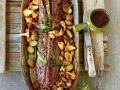 Rehrückenbraten mit Pilzen und kleinen Kartoffeln Rezept