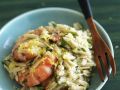 Reisnudeln (Orzo) mit Garnelen, Zitrone und Parmesan Rezept