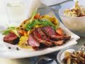 Rinderfiletsteak mit exotischem Obst und Mandelreis Rezept