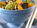 Rindfleisch mit Lauch und Mandarinen Rezept