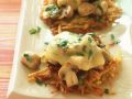 Rösti mit Champignons und Käse überbacken Rezept