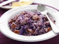 Rotkohl-Risotto mit Würstchen Rezept