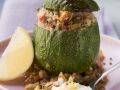 Runde Zucchini gefüllt mit Hackfleisch und Bulgur Rezept