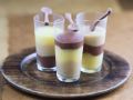 Schichtpudding-Becher (Schoko, Vanille, Haselnuss) Rezept