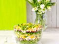 Schichtsalat mit Zwiebeln, Ei, Speck, Erbsen und Käse Rezept