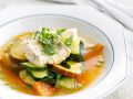 Seelachs mit Zucchini und Aubergine Rezept