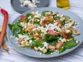 Spinat-Salat mit Rhabarber und Feta Rezept