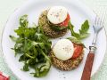 Spinatbratlinge mit Mozzarella, Rucola und Tomaten Rezept