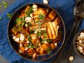 Süßkartoffelragout mit Schokolade und Halloumi Rezept