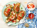 Vegetarisch gefüllte Aubergine Rezept