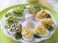 Verschieden gefüllte harte Eier Rezept