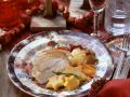 Weihnachtliche gefüllte Pute mit Gemüse und Polenta Rezept