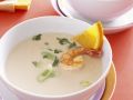 Weiße Bohnencremesuppe mit Garnelen Rezept