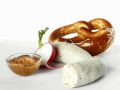 Weißwurst mit Brezel und Senf Rezept