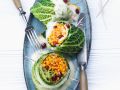 Wirsingrouladen mit Linsen-Granatapfel-Füllung Rezept