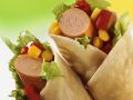 Wraps gefüllt mit Würstchen und Gemüse Rezept