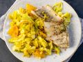 Zanderfilet mit Wirsing-Kaki-Gemüse Rezept