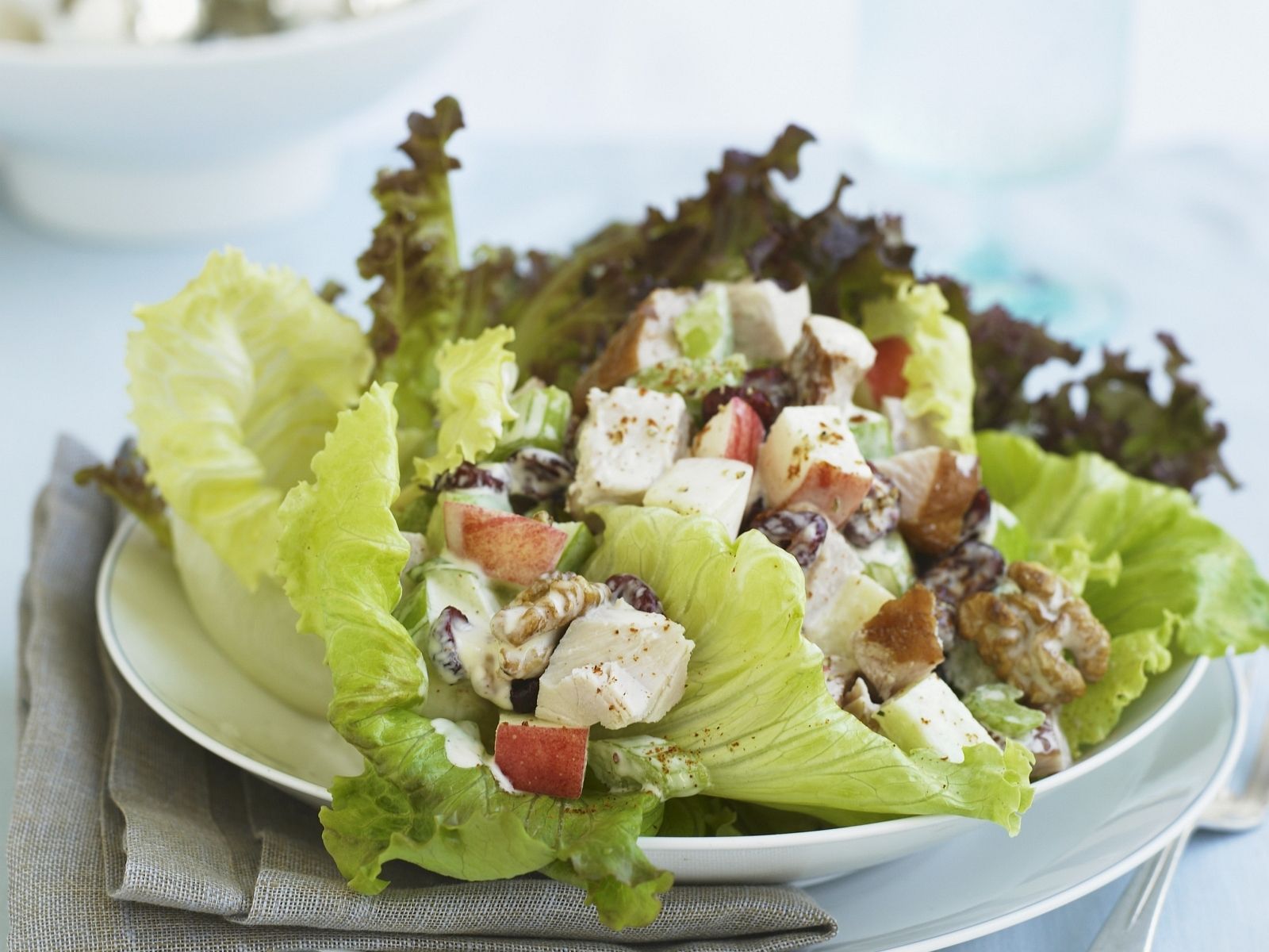 Geflugelsalat Mit Apfeln Und Walnussen Rezept Eat Smarter 