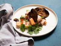 Auberginen-Chips mit Lachs Rezept