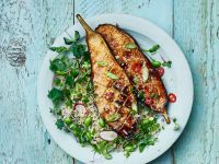 Auberginen mit Reis und dicken Bohnen Rezept