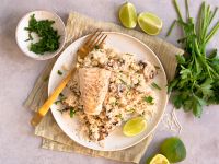 Blumenkohl-Risotto mit gebratenem Seelachs Rezept