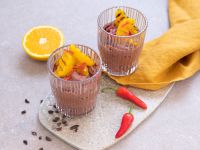 Chili-Schokoladenmousse mit gegrillten Orangen Rezept