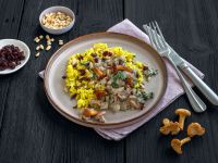 Cremiges Pilz-Spinat-Ragout an Basmati & Wildreis Rezept