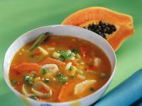 Currysuppe mit Papaya, Ingwer und Fisch Rezept