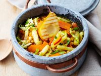 Eintopf mit Gemüse und gegrillten Birnen Rezept