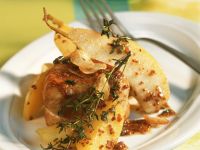 Filet vom Schwein dazu Kartoffeln und Birnen Rezept