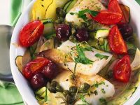 Fisch mit Gemüse aus dem Ofen Rezept