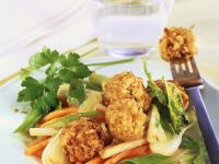 Frittierte Bällchen mit Gemüse Frittierte Bällchen mit Gemüse