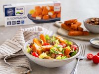 Caesar-Salad-Bowl mit Fischstäbchen