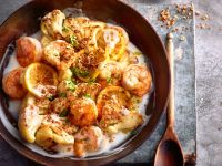 Garnelen, Blumenkohl, Koriander/Crunch Rezept