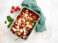 Gebackene Bohnen mit Spinat und Feta Rezept