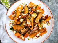 Gebackene Süßkartoffeln mit Schafskäse Rezept