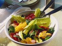 Gebratenes Fischfilet mit buntem Salat Gebratenes Fischfilet mit buntem Salat