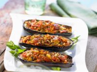 Gefüllte Auberginenschiffchen Rezept