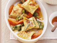 Gemüse-Maultaschen mit Zitrussoße Rezept