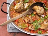 Geschmorter Reis mit Hähnchen auf spanische Art Rezept