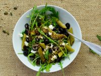 Grüne Erbsen Pasta mit Rucola Rezept