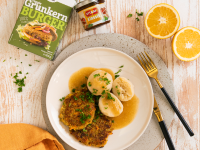 Grünkernbratlinge mit Orangensauce Rezept